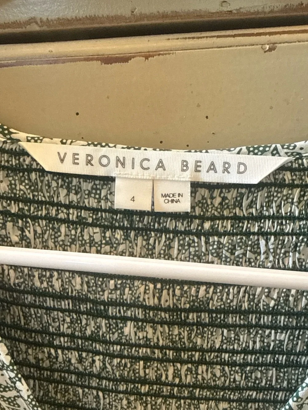 Veronica Beard Light Green Floral V-Neck Mini Dress - Picture 3 of 5